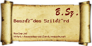 Beszédes Szilárd névjegykártya